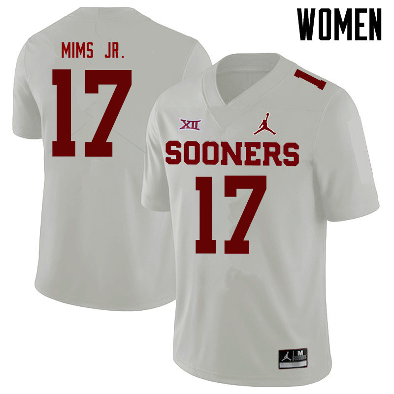 Jordan Brand Women #17 Marvin Mims Oklahoma Sooners College Football Jerseys Sale-White - Click Image to Close